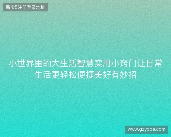 小世界里的大生活智慧实用小窍门让日常生活更轻松便捷美好有妙招 小世界里的大生活智慧实用小窍门让日常生活更轻松便捷美好有妙招